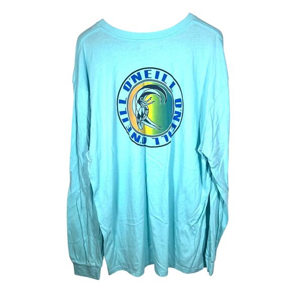 Men's Aqua Long Sleeve Tee - Picture 5 of 9